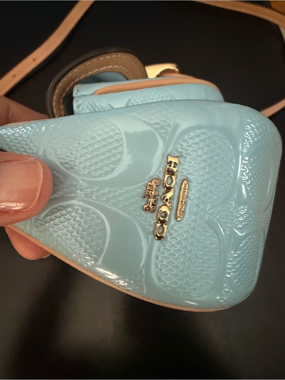 Coach Ashton Mini Bag in Light Blue Leather Crossbody. - Picture 5 of 13